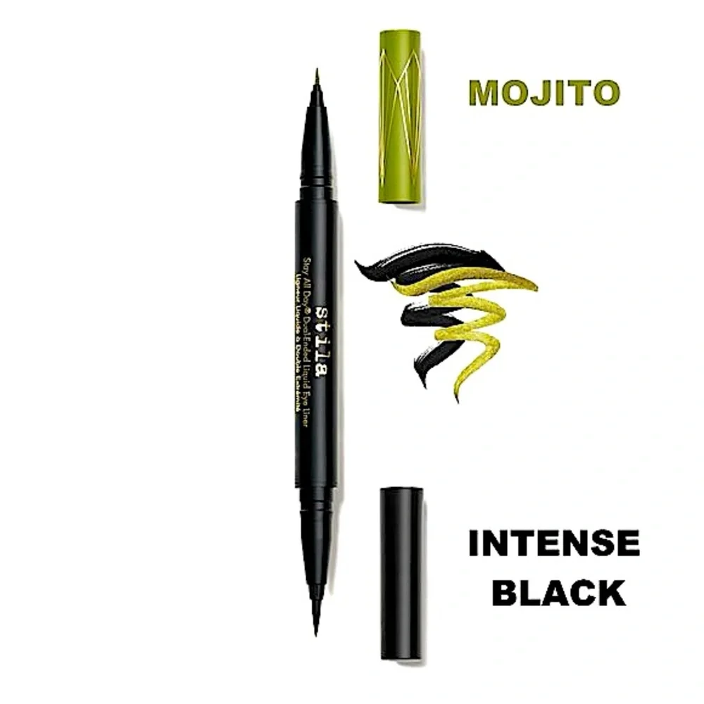 stila Stay All Day Dual-Ended Liquid Eye Liner Mojito/Intense Black, 4.5 mL.